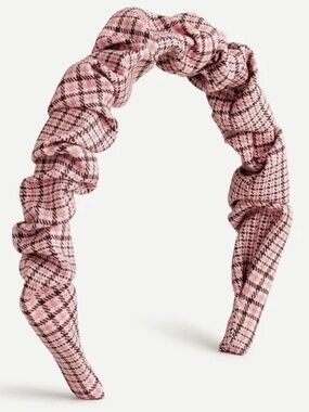 J. Crew Pink Plaid Scrunchie Headband Pink